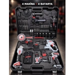 4 MAKİNA 4 BATARYA AKÜLÜ SET RYNDOR