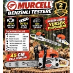 MURCELL BENZİNLİ TESTERE 3.5 HP 45 CM PALA 36 DİŞ